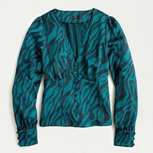 J Crew deep V neck blouse 2